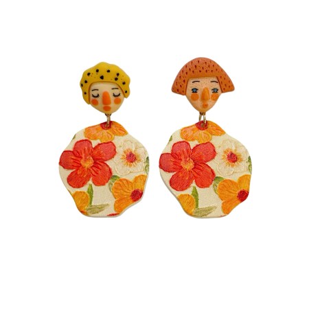 earrings stud plexiglass sleepy flowers 